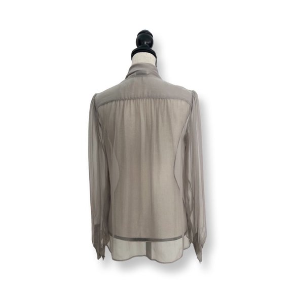 Saint Laurent gray sheer long sleeve blouse size 40 - Picture 4 of 7
